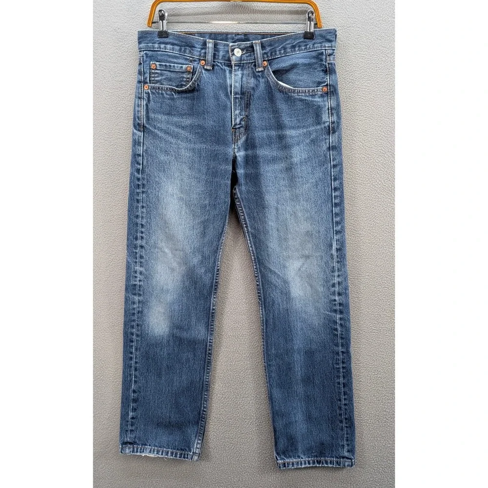 Levi's 505 Regular Fit Denim Jeans Men's 31x30 Med Wash Blue Straight Leg Cotton